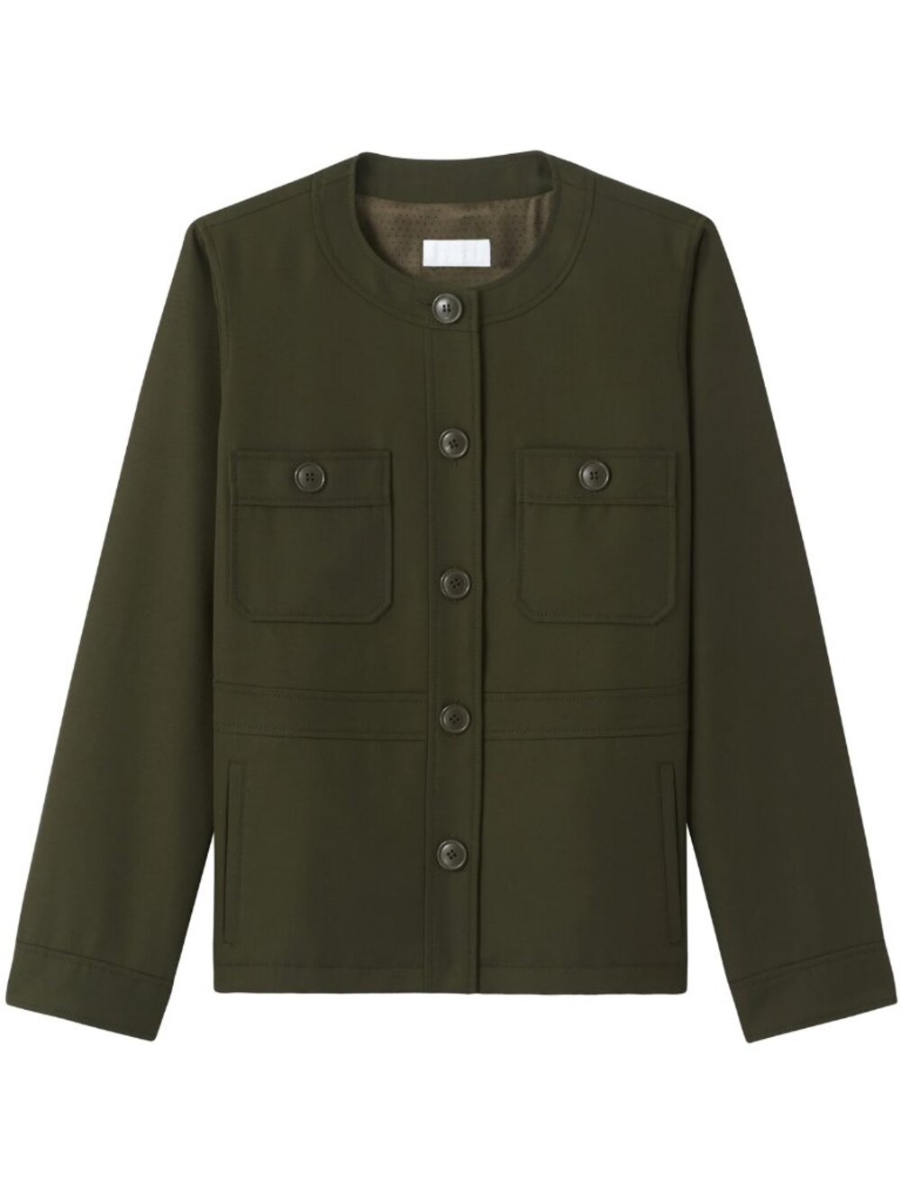 A.P.C. Catherine Deneuve Mathilde Jacket 40 Military Olive 100% Virgin Wool $525